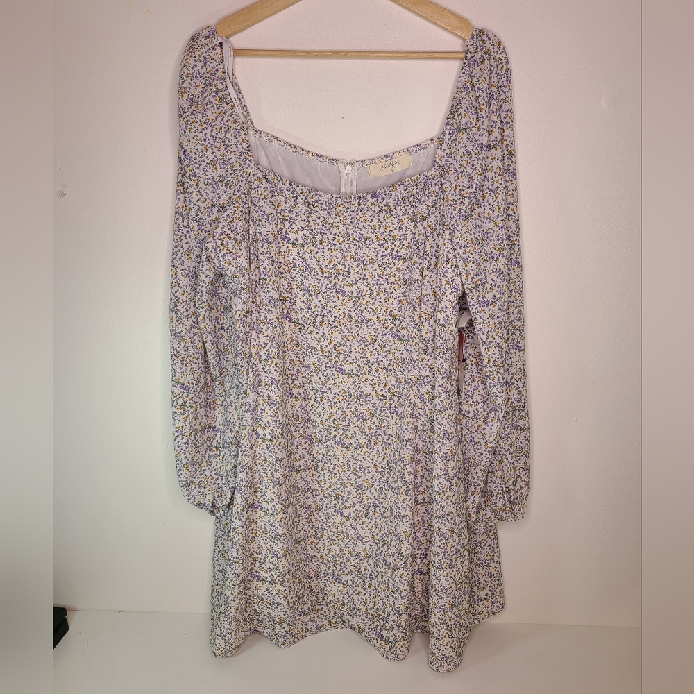 25-10 A BEAUTIFUL SOUL Floral Long-Sleeve Dress SIZE XL NWT